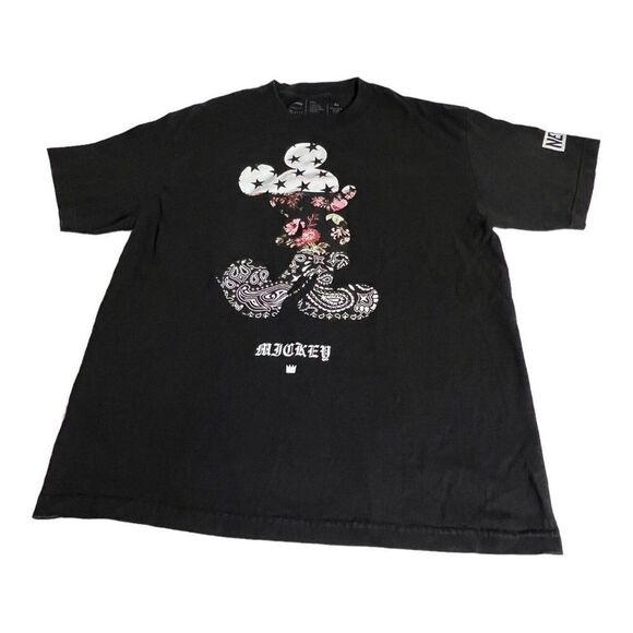 Disney Mickey Mouse Black T Shirt Collection by Neff  Stars Paisley  Large READ - Picture 2 of 8